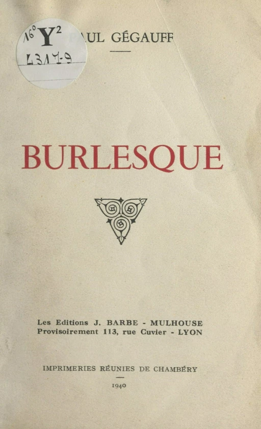 Burlesque - Paul Gegauff - FeniXX réédition numérique