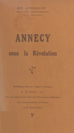 Annecy sous la Révolution