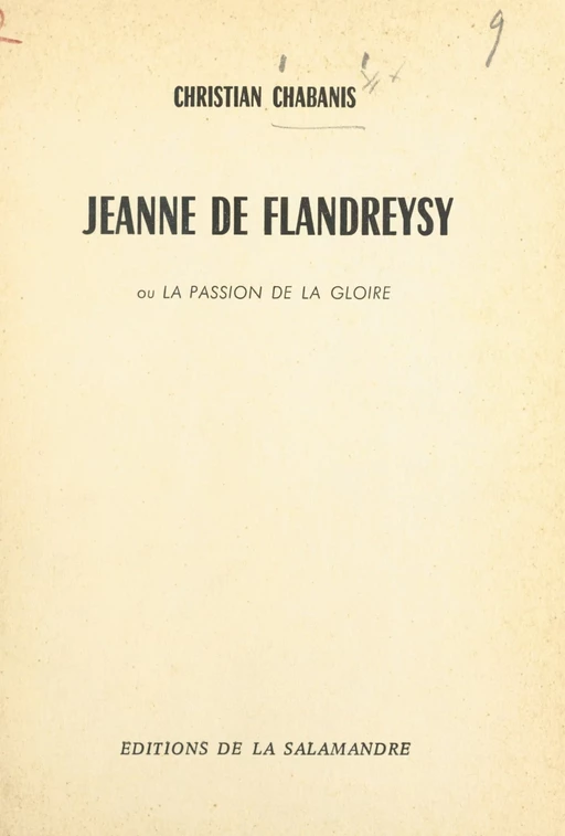 Jeanne de Flandreysy - Christian Chabanis - FeniXX réédition numérique