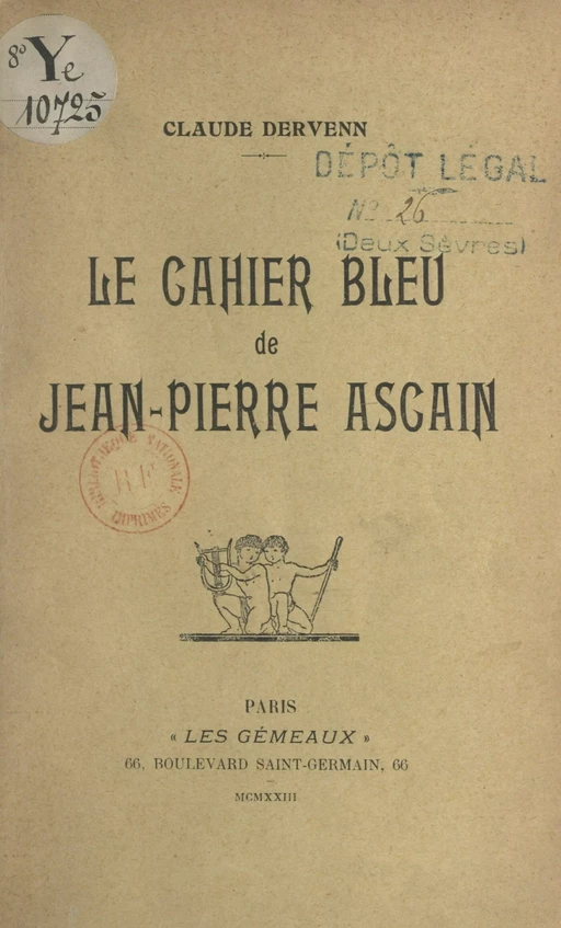 Le cahier bleu de Jean-Pierre Ascain - Claude Dervenn - FeniXX réédition numérique