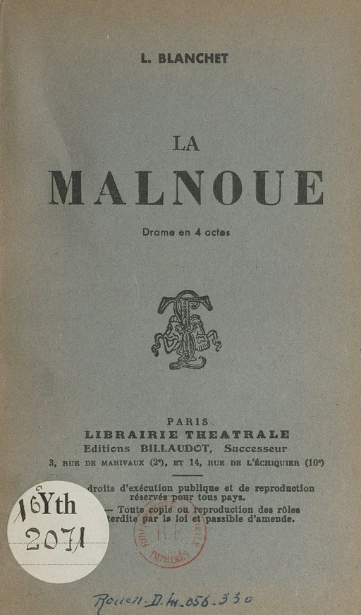 La Malnoue - Lise Blanchet - FeniXX réédition numérique