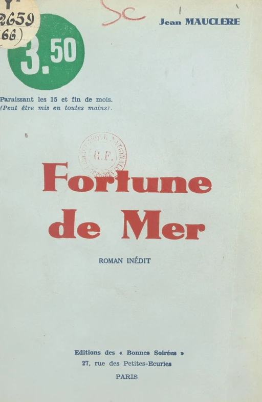 Fortune de mer - Jean Mauclère - FeniXX réédition numérique