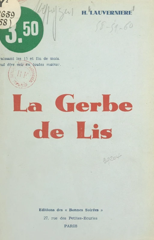 La gerbe de lis - Henri Lauvernière - FeniXX réédition numérique