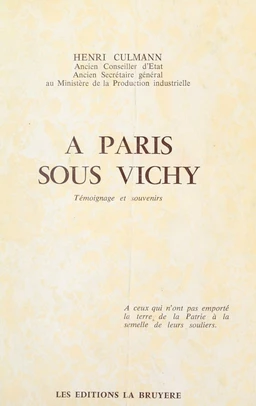 À Paris sous Vichy