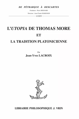 L’Utopia de Thomas More et la tradition platonicienne