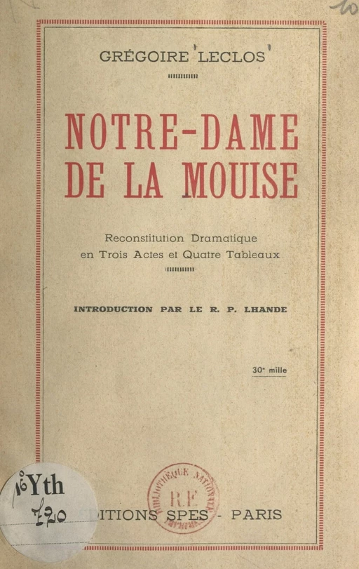 Notre-Dame de la Mouise - Grégoire Leclos - FeniXX réédition numérique