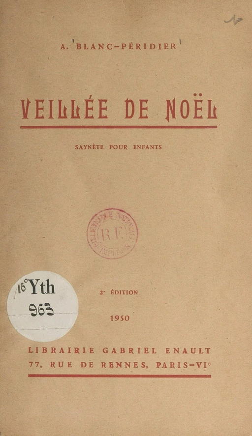 Veillée de Noël - Adrienne Blanc-Péridier - FeniXX réédition numérique