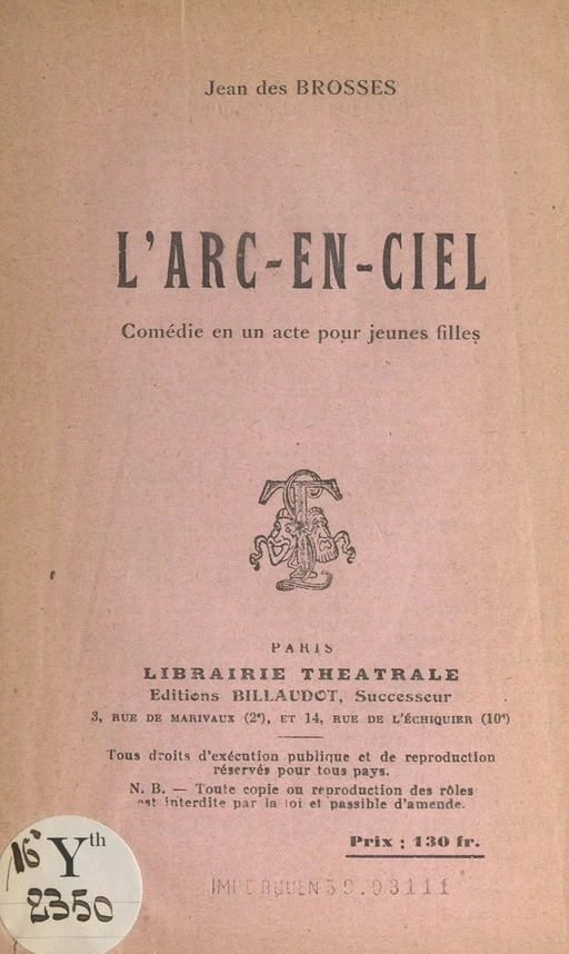 L'arc-en-ciel - Jean des Brosses - FeniXX réédition numérique