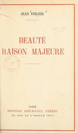 Beauté, raison majeure