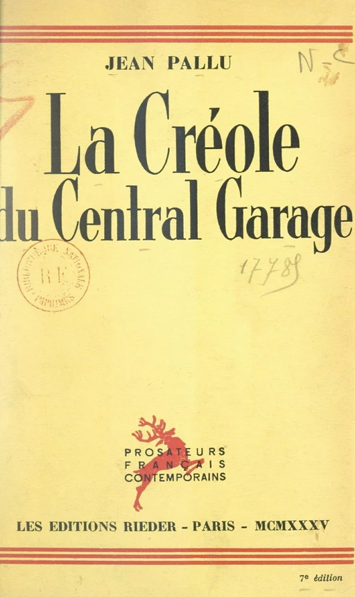 La Créole du Central garage - Jean Pallu - FeniXX réédition numérique