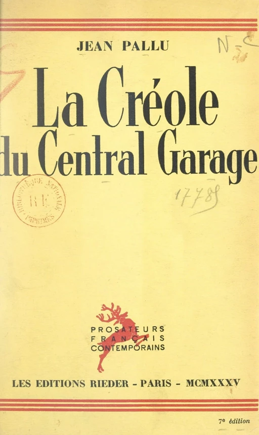 La Créole du Central garage - Jean Pallu - FeniXX réédition numérique