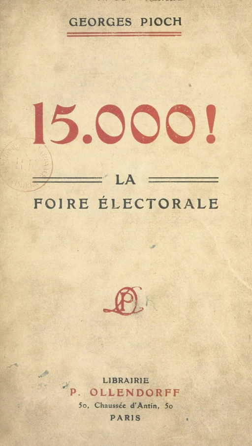 15.000 ! - Georges Pioch - FeniXX réédition numérique