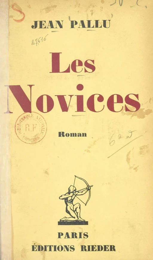 Les novices - Jean Pallu - FeniXX réédition numérique