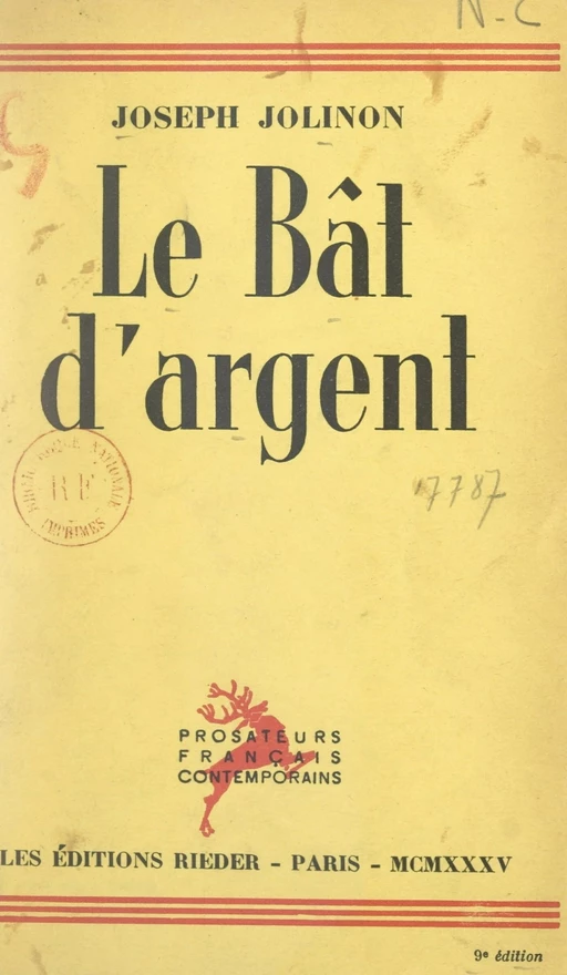 Le bât d'argent - Joseph Jolinon - FeniXX réédition numérique