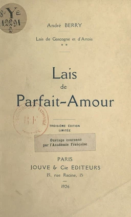 Lais de Gascogne et d'Artois (2). Lais de parfait amour