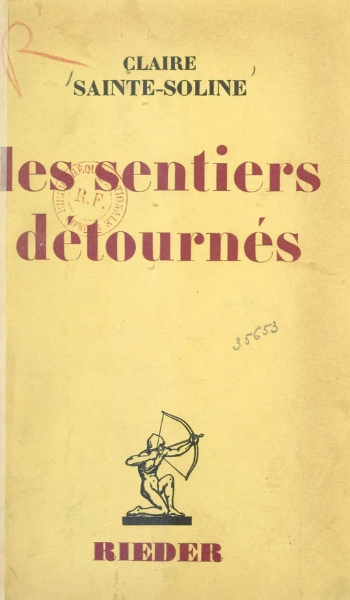 Les sentiers détournés - Claire Sainte-Soline - FeniXX réédition numérique