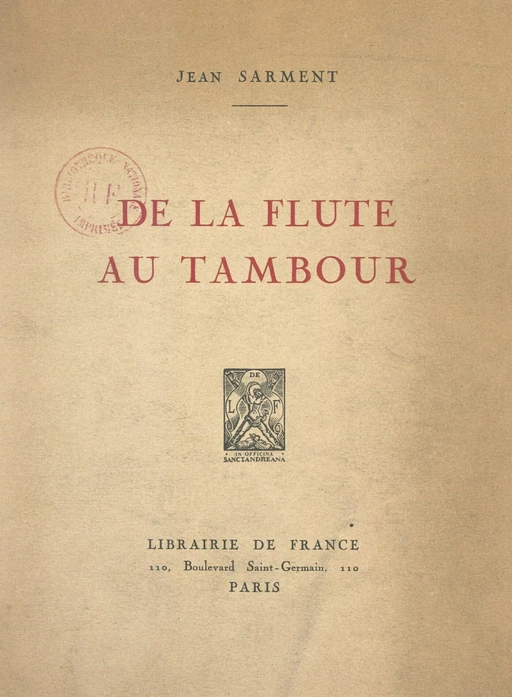 De la flûte au tambour - Jean Sarment - FeniXX réédition numérique