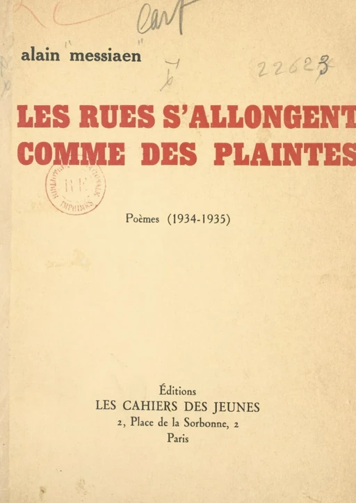 Les rues s'allongent comme des plaintes - Alain Messiaen - FeniXX réédition numérique