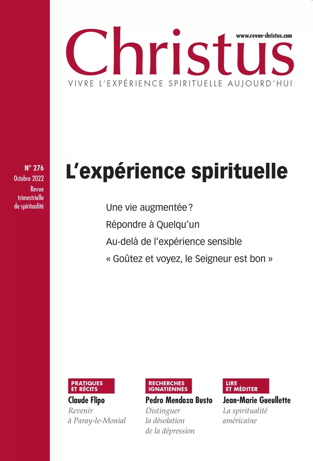 Revue Christus : L’expérience spirituelle - Collectif Auteur - Christus