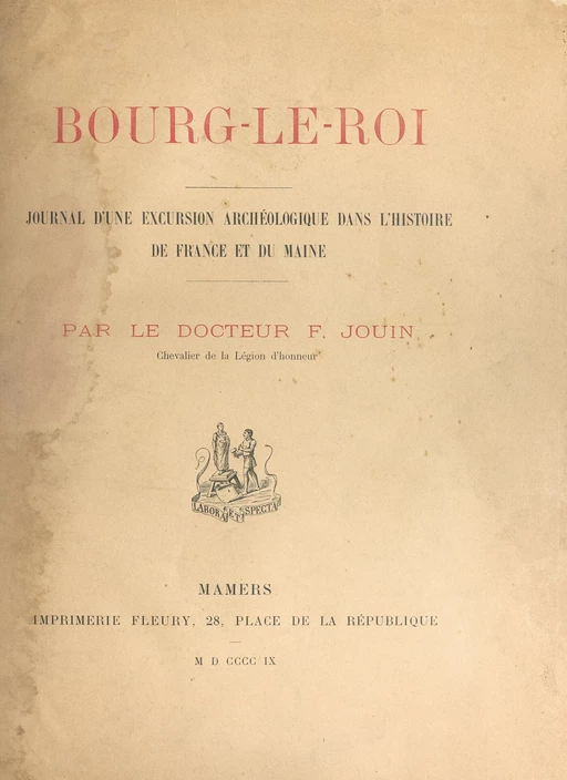 Bourg-le-Roi - François Jouin - FeniXX réédition numérique