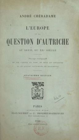 L'Europe et la question d'Autriche au seuil du XXe siècle