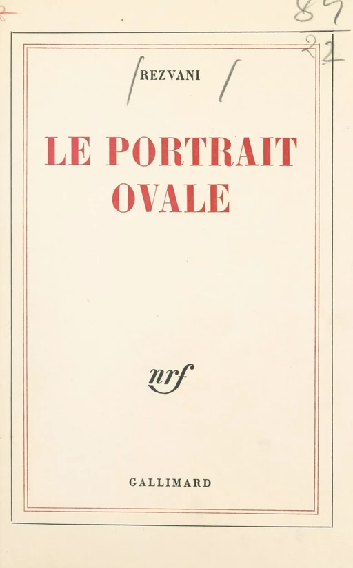 Le portrait ovale -  Rezvani - FeniXX réédition numérique