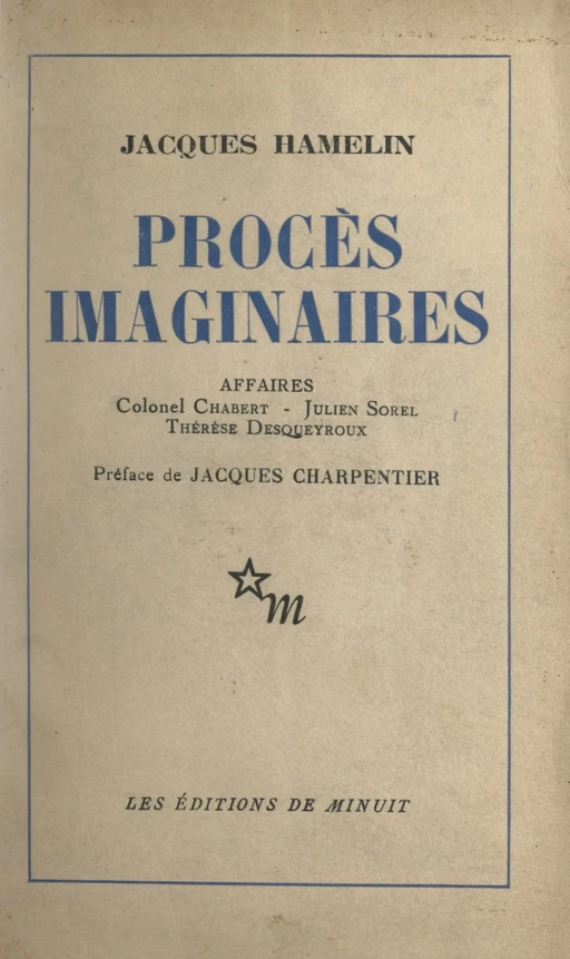 Procès imaginaires - Jacques Hamelin - FeniXX réédition numérique