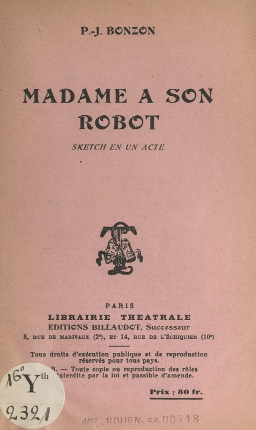 Madame à son robot - Paul-Jacques Bonzon - FeniXX réédition numérique