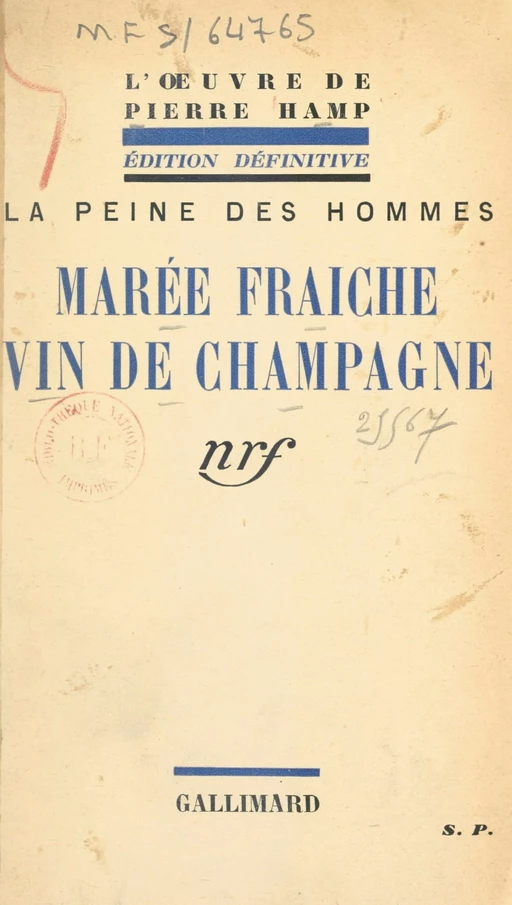 Marée fraîche - Pierre Hamp - FeniXX réédition numérique