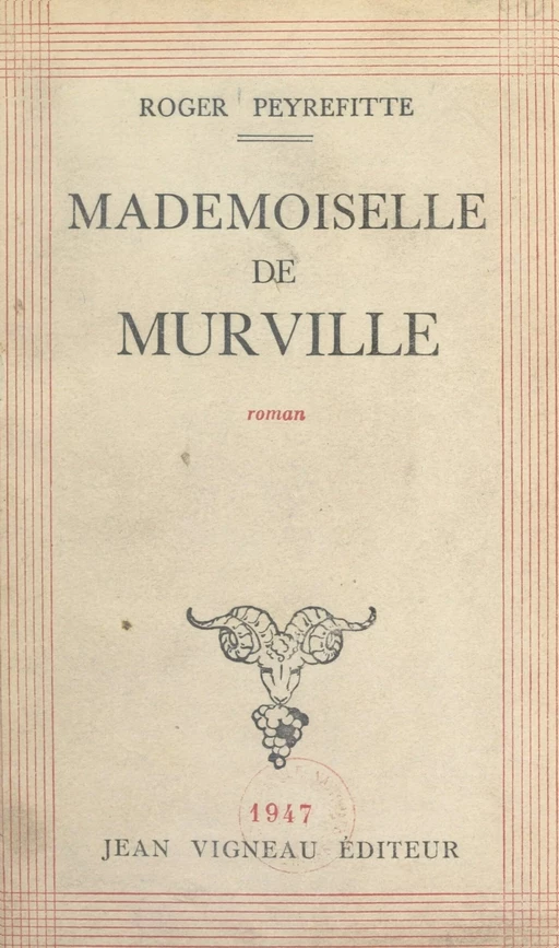 Mademoiselle de Murville - Roger Peyrefitte - FeniXX réédition numérique