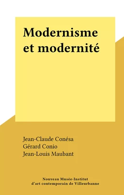 Modernisme et modernité