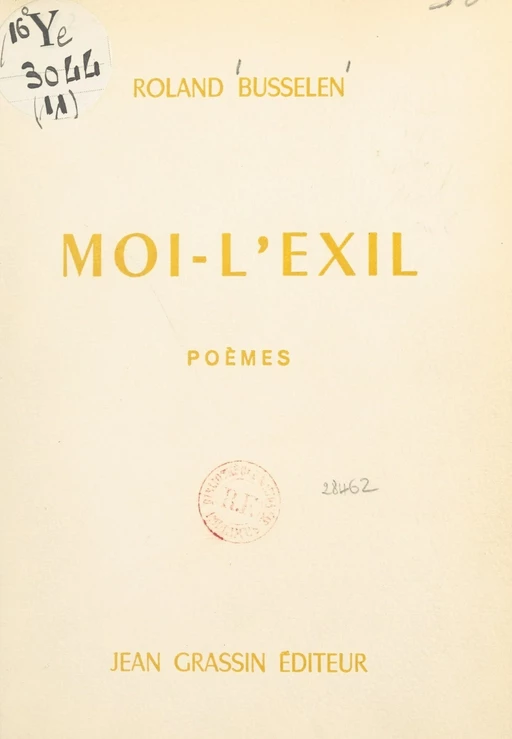 Moi-l'exil - Roland Busselen - FeniXX réédition numérique