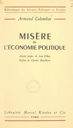 Misère de l'économie politique