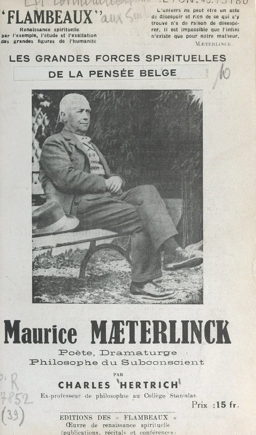 Maurice Mæterlinck - Charles Hertrich - FeniXX réédition numérique