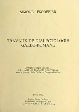 Travaux de dialectologie gallo-romane