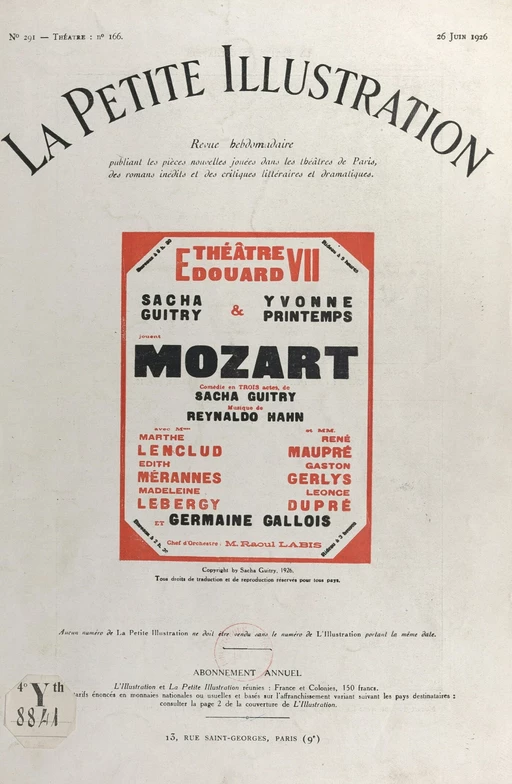 Mozart - Sacha Guitry - FeniXX réédition numérique