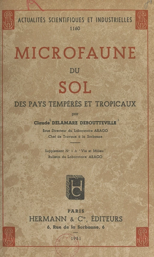 Microfaune du sol des pays tempérés et tropicaux - Claude Delamare Deboutteville - FeniXX réédition numérique