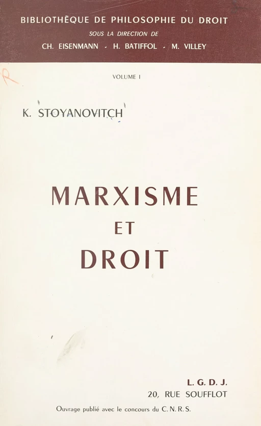 Marxisme et droit - Konstantin Stoyanovitch - FeniXX réédition numérique