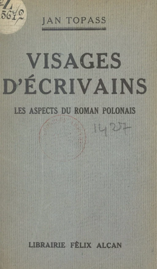 Visages d'écrivains - Jan Topass - FeniXX réédition numérique