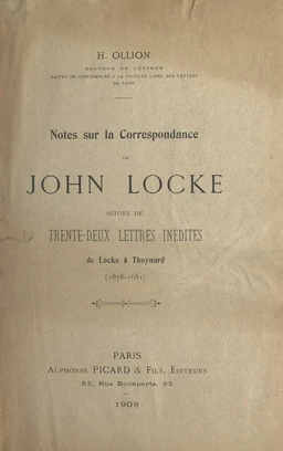 Notes sur la correspondance de John Locke