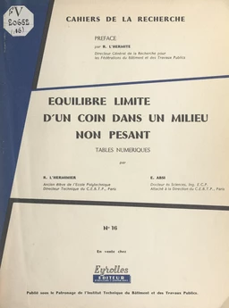 Équilibre limite d'un coin dans un milieu non pesant