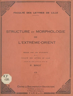 Structure et morphologie de l'Extrême-Orient