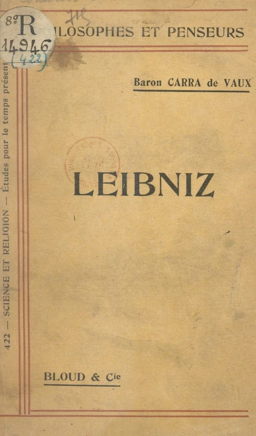 Leibniz - Bernard Carra de Vaux - FeniXX réédition numérique