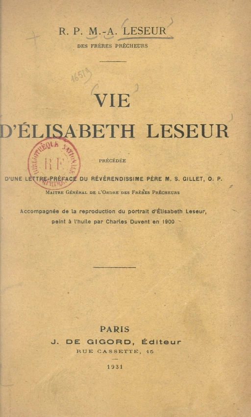 Vie d'Élisabeth Leseur - Marie-Albert Leseur - FeniXX réédition numérique