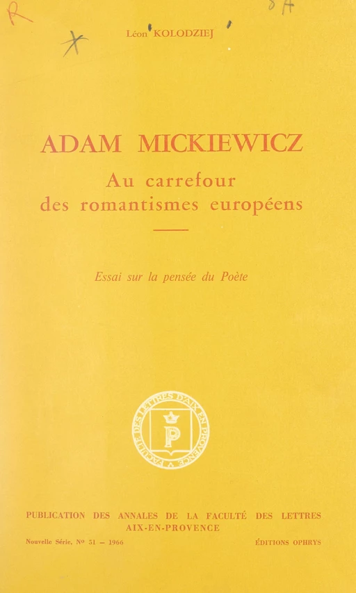 Adam Mickiewicz - Léon Kolodziej - FeniXX réédition numérique