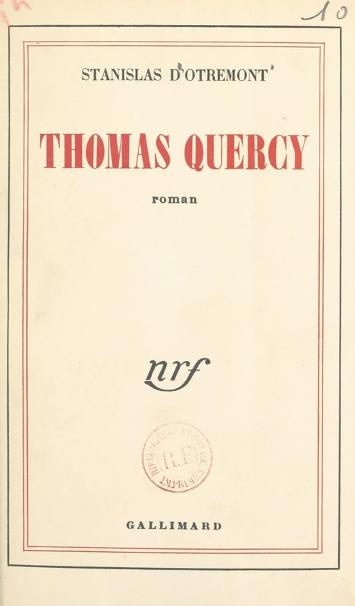 Thomas Quercy - Stanislas d'Otremont - FeniXX réédition numérique