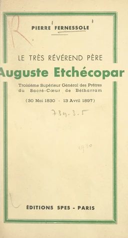 Le très révérend Père Auguste Etchécopar