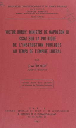 Victor Duruy, ministre de Napoléon III