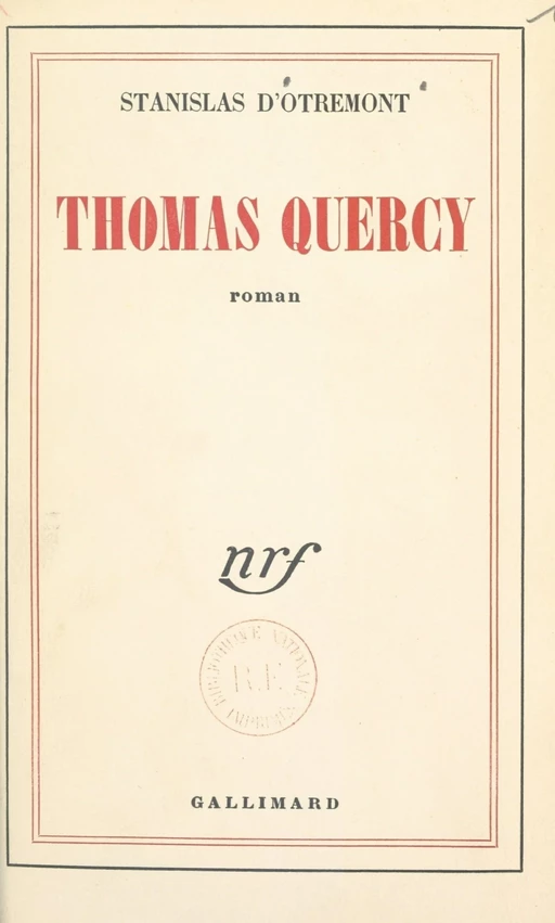 Thomas Quercy - Stanislas d'Otremont - FeniXX réédition numérique