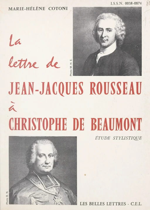 La lettre de Jean-Jacques Rousseau à Christophe de Beaumont - Marie-Hélène Cotoni - FeniXX réédition numérique